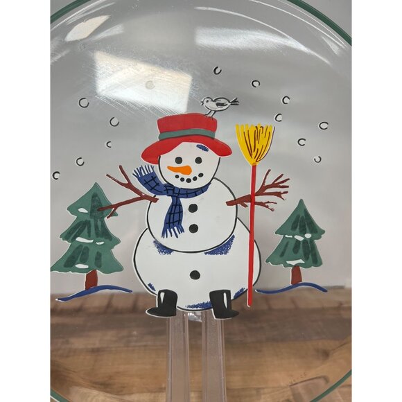 Pfaltzgraff Christmas Perennials Snow Village 13" Round Glass Platter - Picture 4 of 6